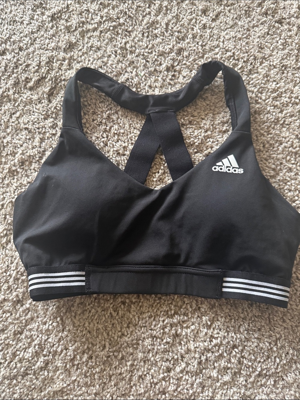 adidas Black Strappy Athletic Swim Bikini Top